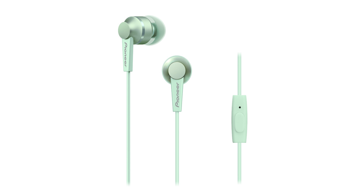 Pioneer SE-C3T stílusos fülhallgató, mikrofonos, zöld