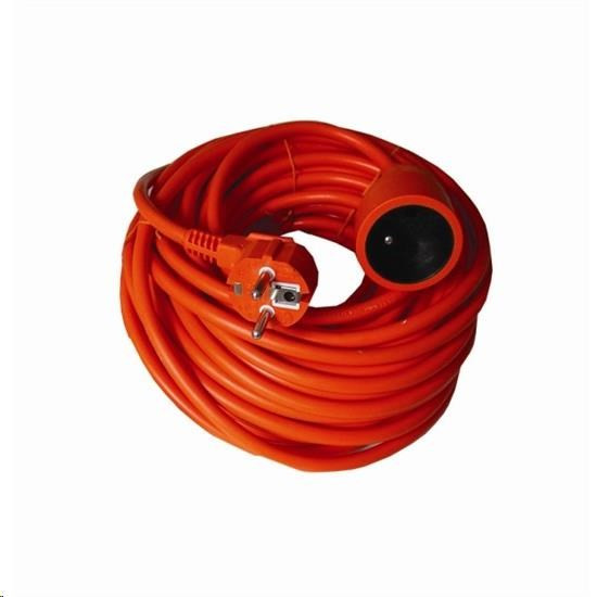 Solight hosszabbító kábel - csatlakozó, 1 aljzat, narancssárga, 20m