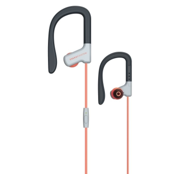 Energy Sistem fülhallgató Sport 1 Piros, sport fülhallgató mikrofonnal, 3,5 mm-es jack csatlakozóval, 93dB ± 3dB
