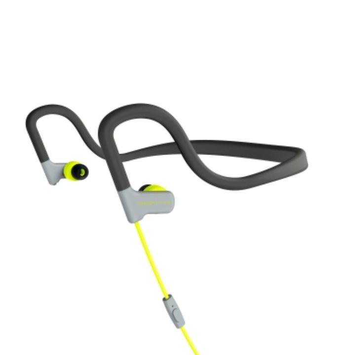 ENERGY Earphones Sport 2 sárga, sport fülhallgató mikrofonnal, 3,5 mm-es jack csatlakozóval, 93dB ± 3dB