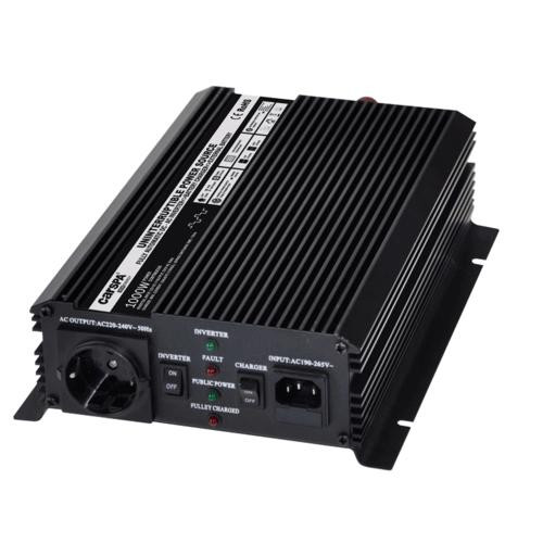 Carspa UPS1000-12 12V/230V 1000W feszültségátalakító 12V/10A töltővel és UPS funkcióval