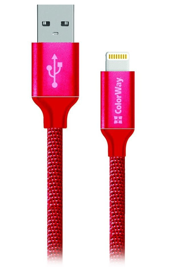 Colorway adatkábel USB-Apple Lightning/ 2.1A/ 1m/ piros