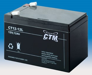 Akkumulátor - CTM CT 12-12L (12V/12Ah - Faston 250), élettartam 5 év