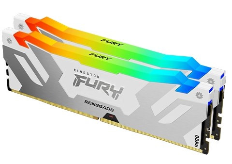KINGSTON DDR5 64GB DIMM (2 darabos készlet) 6000MT/s CL32 FURY Renegade White RGB XMP