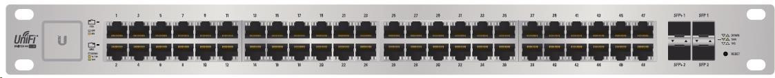 UBNT UniFi Switch US-48-500W [48xGigabit, 500W PoE 802.3at/af, passzív PoE 24V, 2xSFP 2xSFP , nem blokkoló 70Gbps]