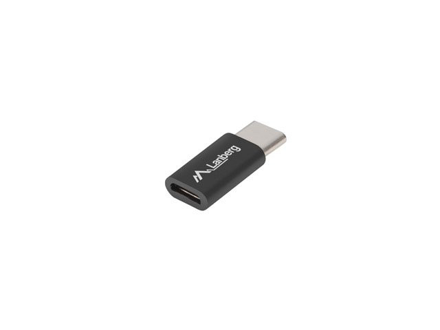 LANBERG USB-C (M) 2.0-ról USB MICRO (F) adapterre, fekete színű