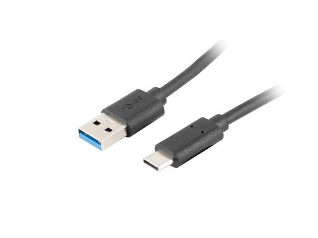 LANBERG USB-C (M) - USB-A (M) 3.1 kábel 1,8m, fekete