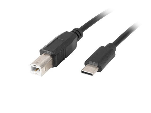 LANBERG USB-C (M) - USB-B (M) 2.0 kábel 1,8m, fekete