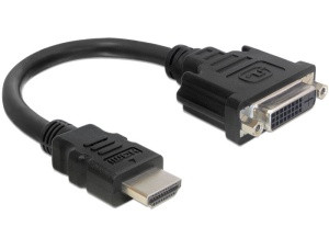 Delock adapter HDMI hím és DVI 24 1 női, 20 cm