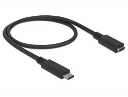 Delock SuperSpeed USB hosszabbító kábel (USB 3.1 Gen 1) USB Type-C™ férfi és női port 3 A 0,5 m fekete