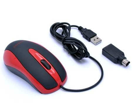 AMEI AM-M801/Office/Optikai/vezetékes USB/Fekete-Vörös