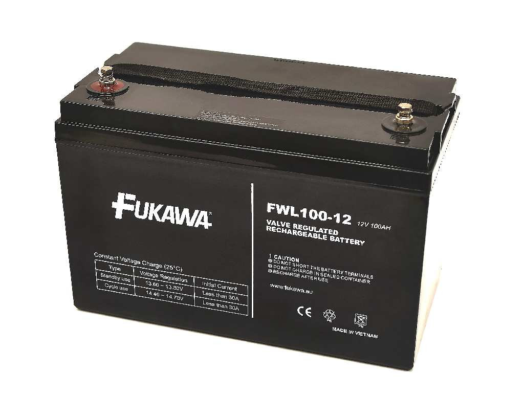 FUKAWA akkumulátor FWL 100-12 (12V; 100Ah; menet M6; élettartam 10 év)