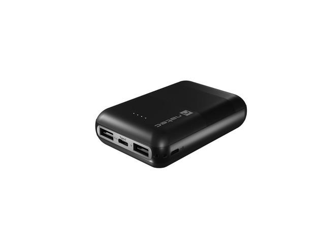 NATEC powerbank TREVI COMPACT 10000 mAh 2X USB-A 1X USB-C, fekete