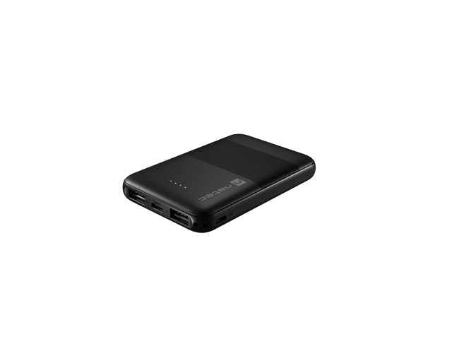 NATEC powerbank TREVI COMPACT 5000 mA 2X USB-A 1X USB-C, fekete