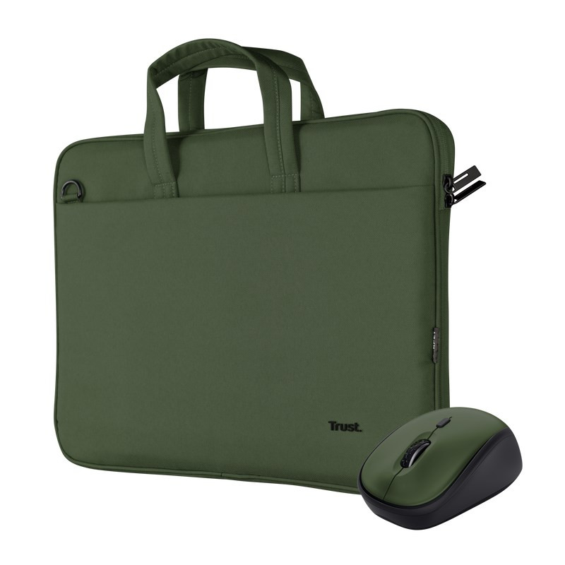 TRUST 16" notebook táska vezeték nélküli egér, zöld