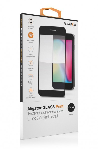 Alligátor védő, edzett üveg, Samsung Galaxy A54 (5G), fekete, teljes képernyőre ragasztva