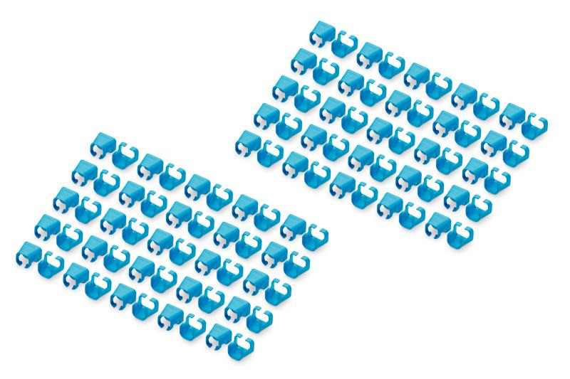 DIGITUS színes kapcsok patch kábelhez, 100 darabos csomag, kék színben