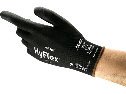 Bevonatos kesztyű ANSELL HYFLEX 48-101, fekete, 08-as méret