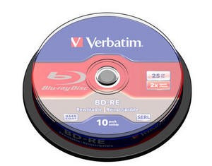 VERBATIM BD-RE SL (10-es csomag) Blu-Ray / orsó / 2x / 25 GB