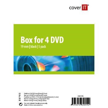 COVER IT borító 4db DVD-hez 19mm fekete 5db / csomag