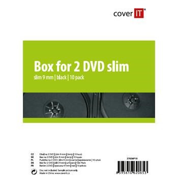 COVER IT borító 2 DVD-hez 9mm vékony fekete 10db / csomag