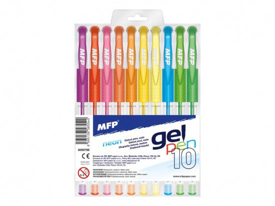 MFP Neon GN1038 0,8mm zselés tollak 10 színű készletben