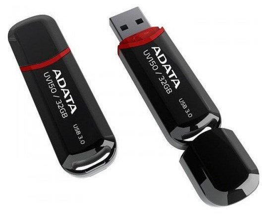 ADATA Flash Disk 32 GB UV150, USB 3.1 Dash Drive (R: 90 / W: 20 MB / s) fekete