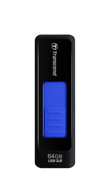 TRANSCEND Flash Disk 64 GB JetFlash®760, USB 3.0 (R: 80 / W: 25 MB / s) fekete / sötétkék