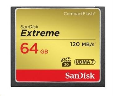 SanDisk Compact Flash 64 GB Extreme (R: 120 / W: 85 MB / s) UDMA7