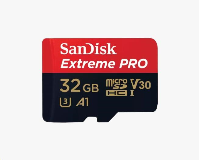 SanDisk MIcroSDHC kártya 32 GB Extreme PRO (100 MB / s, Class 10 UHS-I V30) + adapter