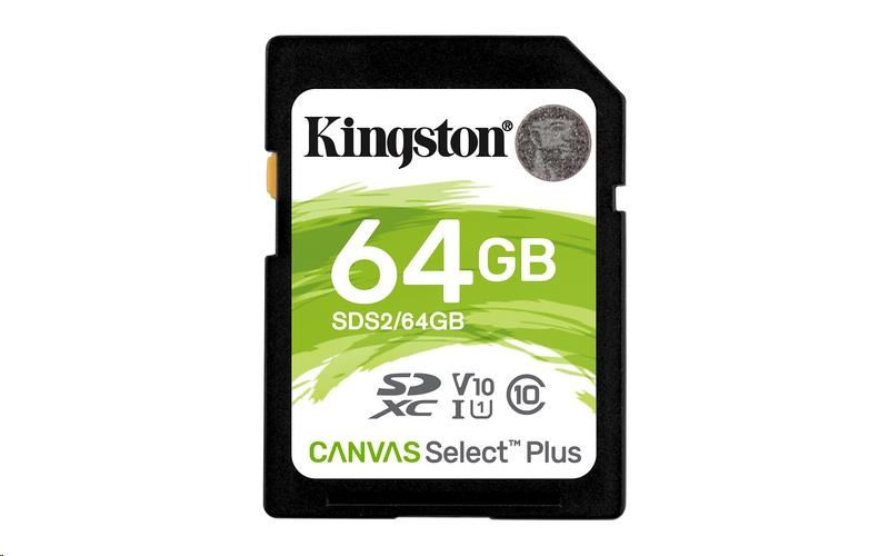 Kingston 64 GB SecureDigital Canvas Select Plus (SDXC) 100R Class 10 UHS-I