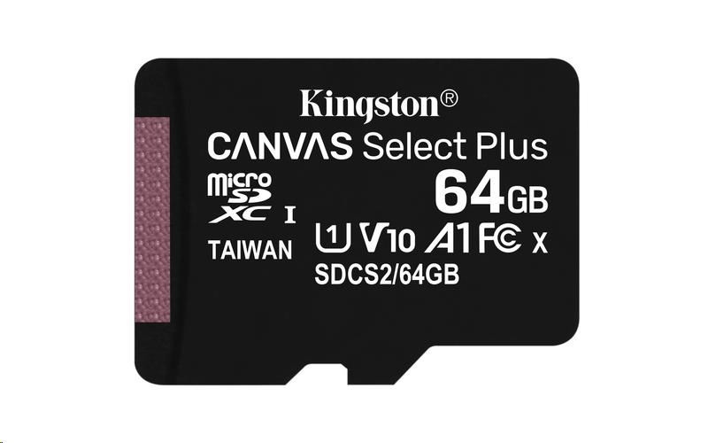 Kingston 64 GB micSDXC Canvas Select Plus 100R A1 C10 - 1 db