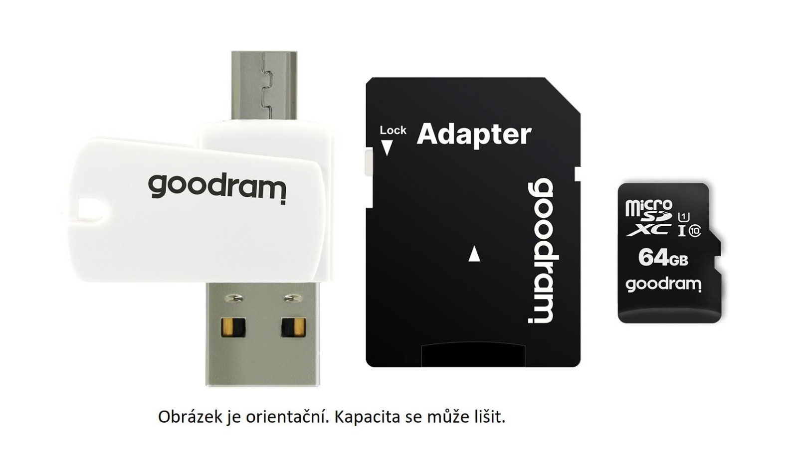 GOODRAM microSDHC kártya 16 GB M1A4 All-in-one (R: 100 / W: 10 MB / s), UHS-I Class 10, U1 + Adapter + OTG kártyaolvasó
