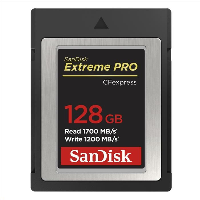 SanDisk Extreme Pro CFexpress kártya 128 GB, B típusú, 1700 MB / s olvasási, 1200 MB / s írási sebesség