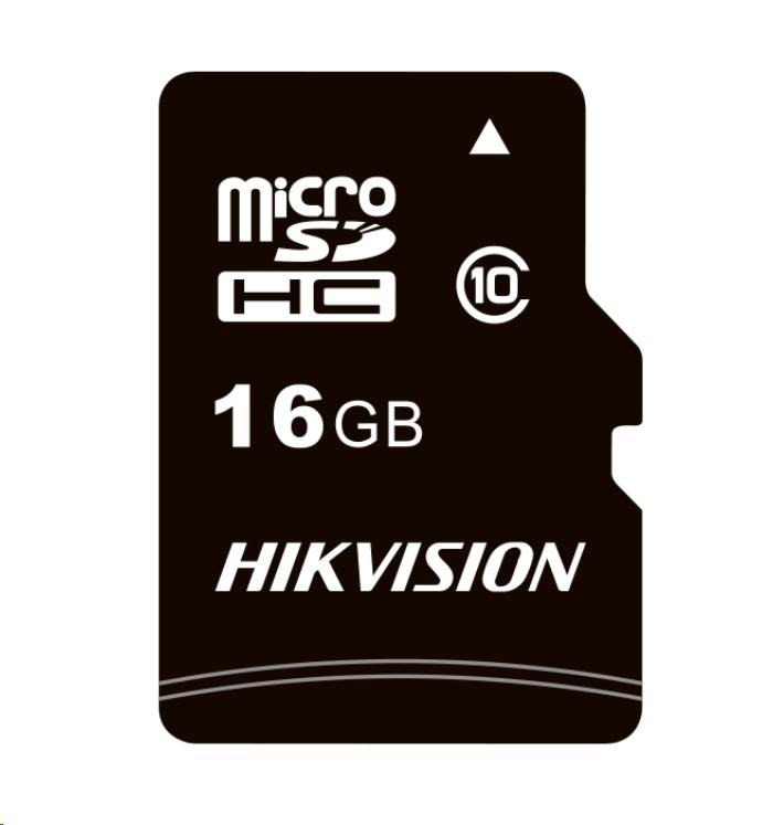 HIKVISION MicroSDHC kártya 16 GB C1 (R: 92 MB / s, W: 10 MB / s) + adapter