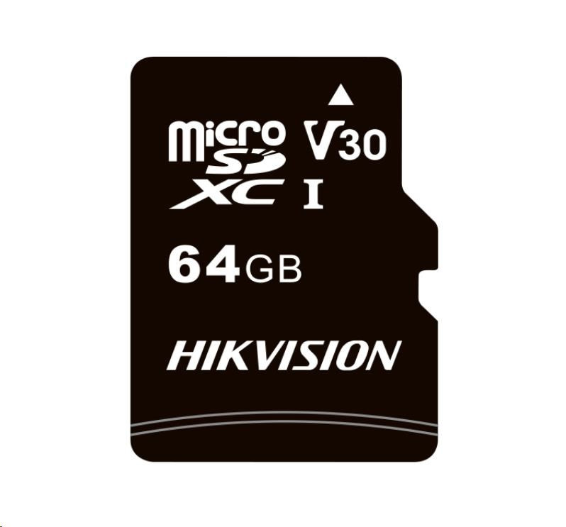 HIKVISION MicroSDXC kártya 64 GB C1 (R: 92 MB / s, W: 30 MB / s) + adapter