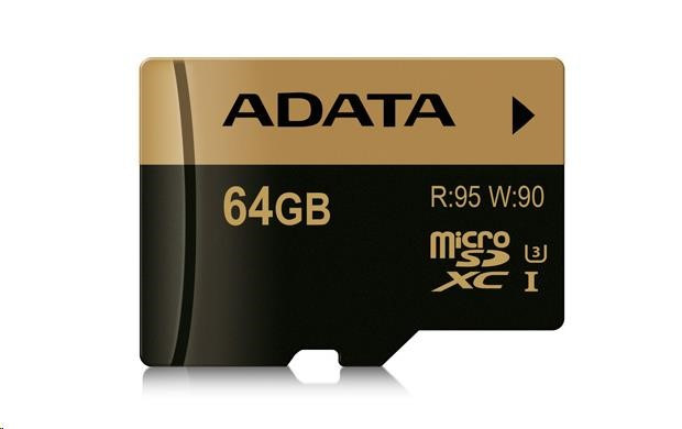 ADATA MicroSDXC kártya 64 GB XPG UHS-I U3 (R: 95 / W: 90 MB / s) + SD adapter