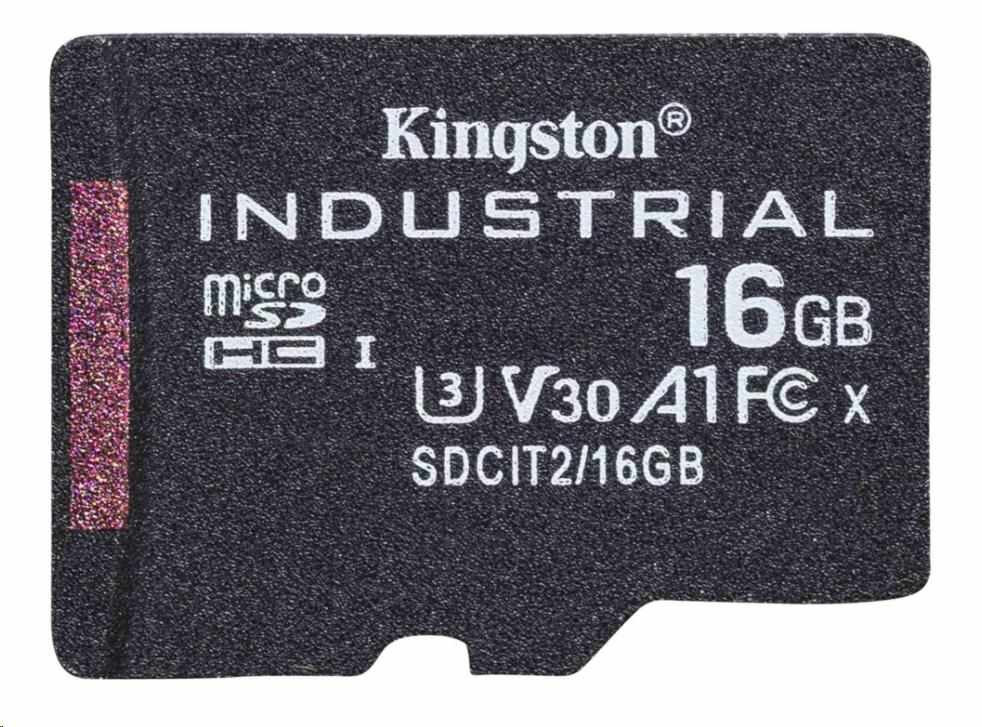 Kingston 16 GB microSDHC Industrial C10 A1 pSLC kártya egy csomagban