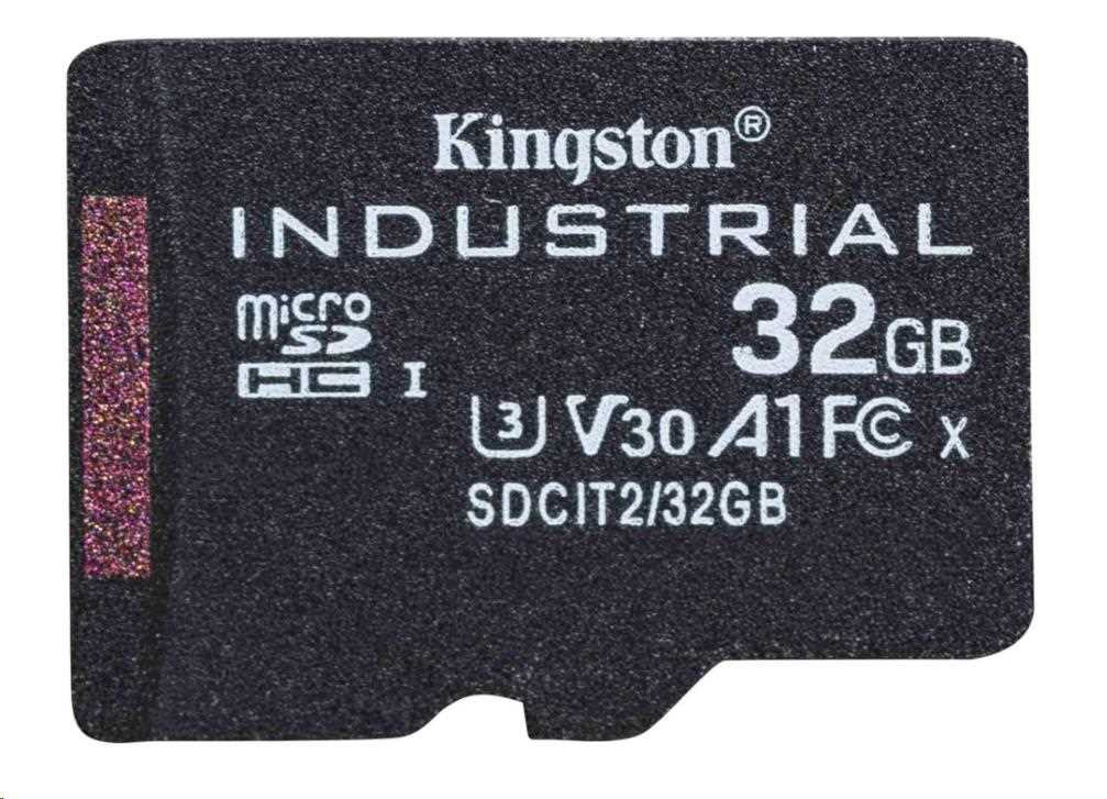 Kingston 32 GB microSDHC Industrial C10 A1 pSLC kártya egy csomagban