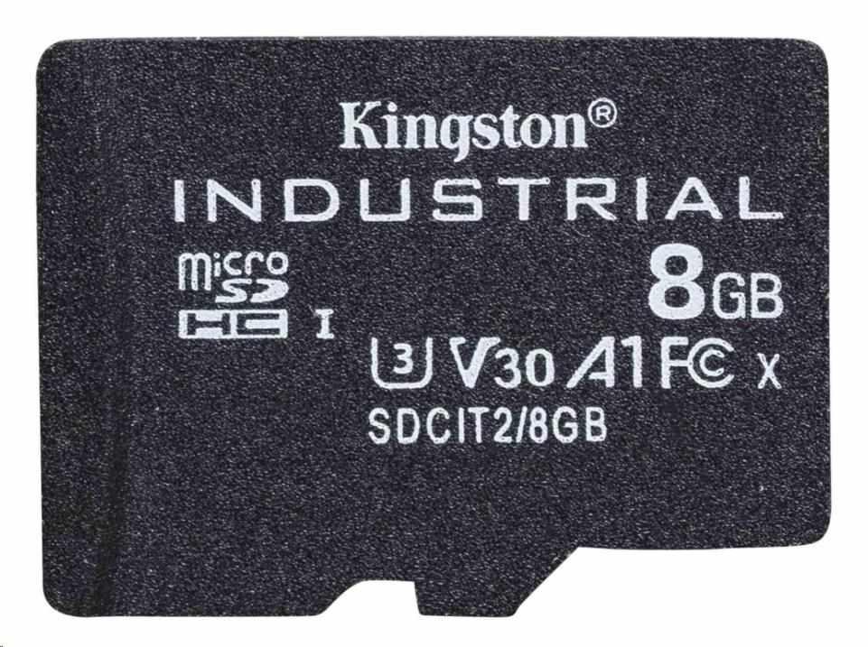 Kingston 8 GB microSDHC Industrial C10 A1 pSLC kártya egy csomagban