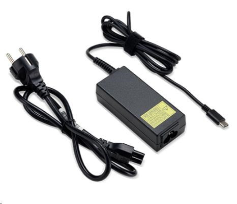 ACER 45W_USB Type C adapter, fekete - USB C-vel rendelkező eszközökhöz, EU TÁPKÁBEL (RETAIL PACK)