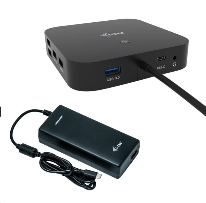 i-tec USB-C HDMI DP dokkolóállomás, Power Delivery 100 W univerzális töltő 112 W