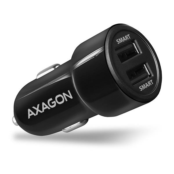 AXAGON PWC-5V5, SMART autós töltő, 2x port 5V-2.4A + 2.4A, 24W