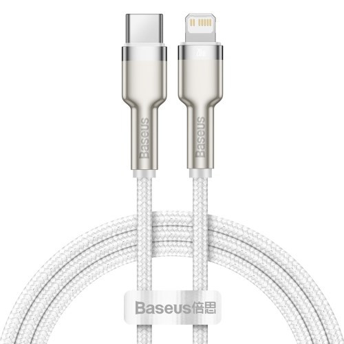 Baseus Cafule sorozatú USB-C töltő / adatkábel Lightning PD 20W 1m-hez, fehér