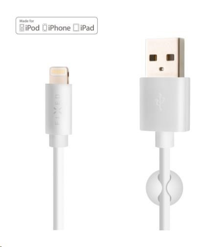 FIXED adat- és töltőkábel, USB-A -> Lightning (MFI), 20 W, hossza 2 m, fehér