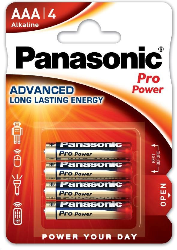 PANASONIC alkáli elemek Pro Power LR03PPG / 4BP AAA 1,5V (buborékfólia 4db)