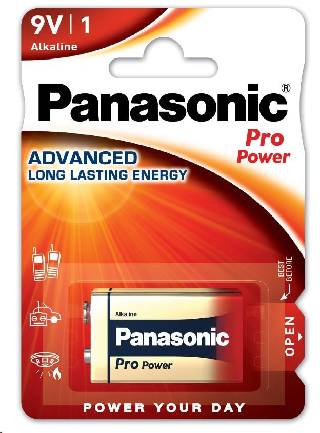 PANASONIC alkáli akkumulátorok Pro Power 6LF22PPG / 1BP 9V (bliszter 1db)