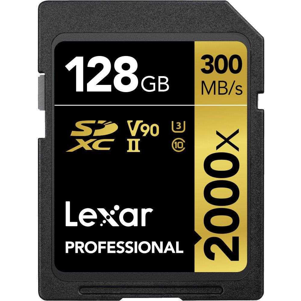 Lexar Pro 2000X SDHC / SDXC UHS-II U3 (V90) R300 / W260 (kártyaolvasó nélkül) 128 GB