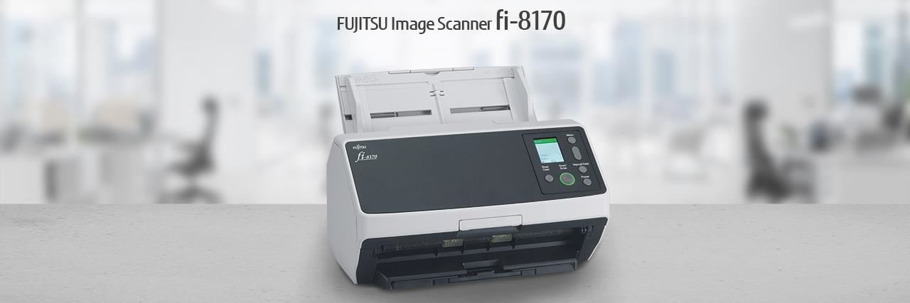 FUJITSU szkenner Fi-8170 A4, áthaladó, 70 oldal/perc, 600 dpi, LAN RJ45-1000, USB 3.2, ADF 100 lap, 10000 lap/nap