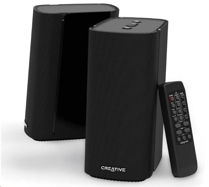 Creative T100 Bluetooth aktív 2.0 hangszóró optikai bemenettel, Hi-Fi, DO, kompakt, fekete, kompakt, fekete